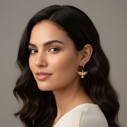 Mona Loba Free Spirit altın kartal halka küpe model görseli